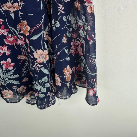 Lulus My Favorite Navy Blue Floral Print Off-the-Shoulder Dress - Picture 8 of 9